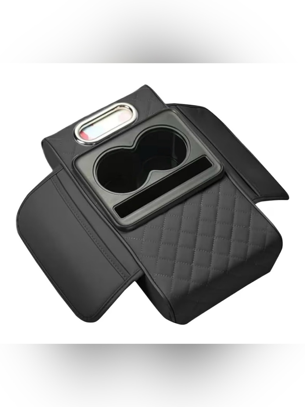 Universal Fit Center Console Organizer w/ Cup Holder Phone Holder & Tissue Slot